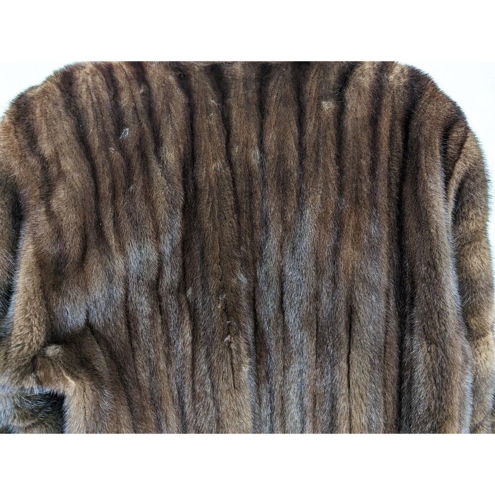 Vintage Mink Coat Balenciaga Full Length Long Brown Women's Size Large - Picture 5 of 15